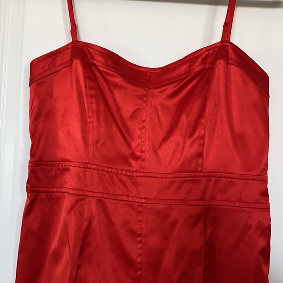 satin red mini dress - Picture 3 of 6